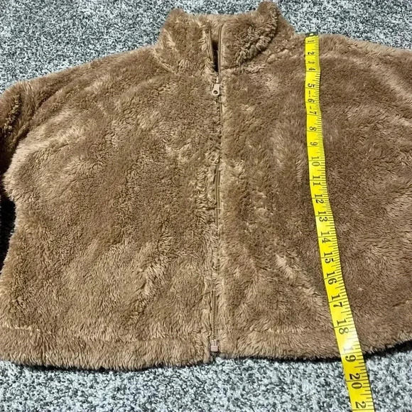 Offline By Aerie Fuzzy Soft Cropped Jacket Tan Brown Women's Size Small - Picture 2 of 11